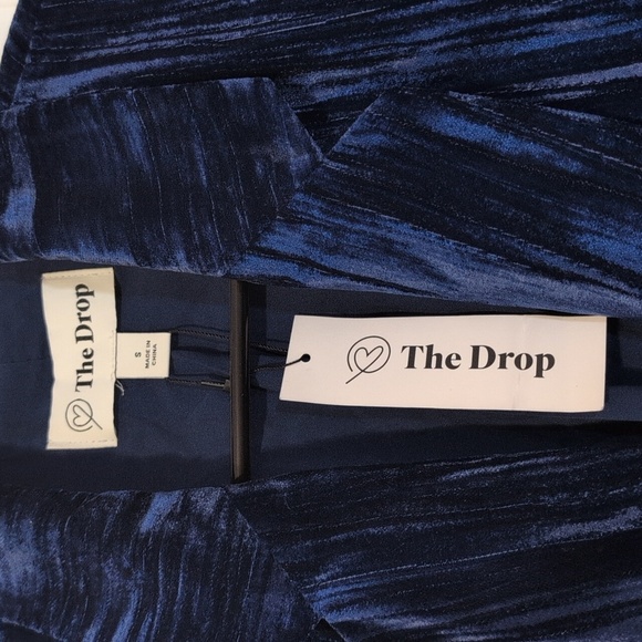 Sapphire Blue Brushed Long Velvet Blazer by The Drop NWT Womens Size S - Picture 4 of 10